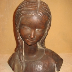 busto niña decorado oro viejo