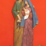 arte sacro relieve para colgar nacimiento de jesús decorado con piñas